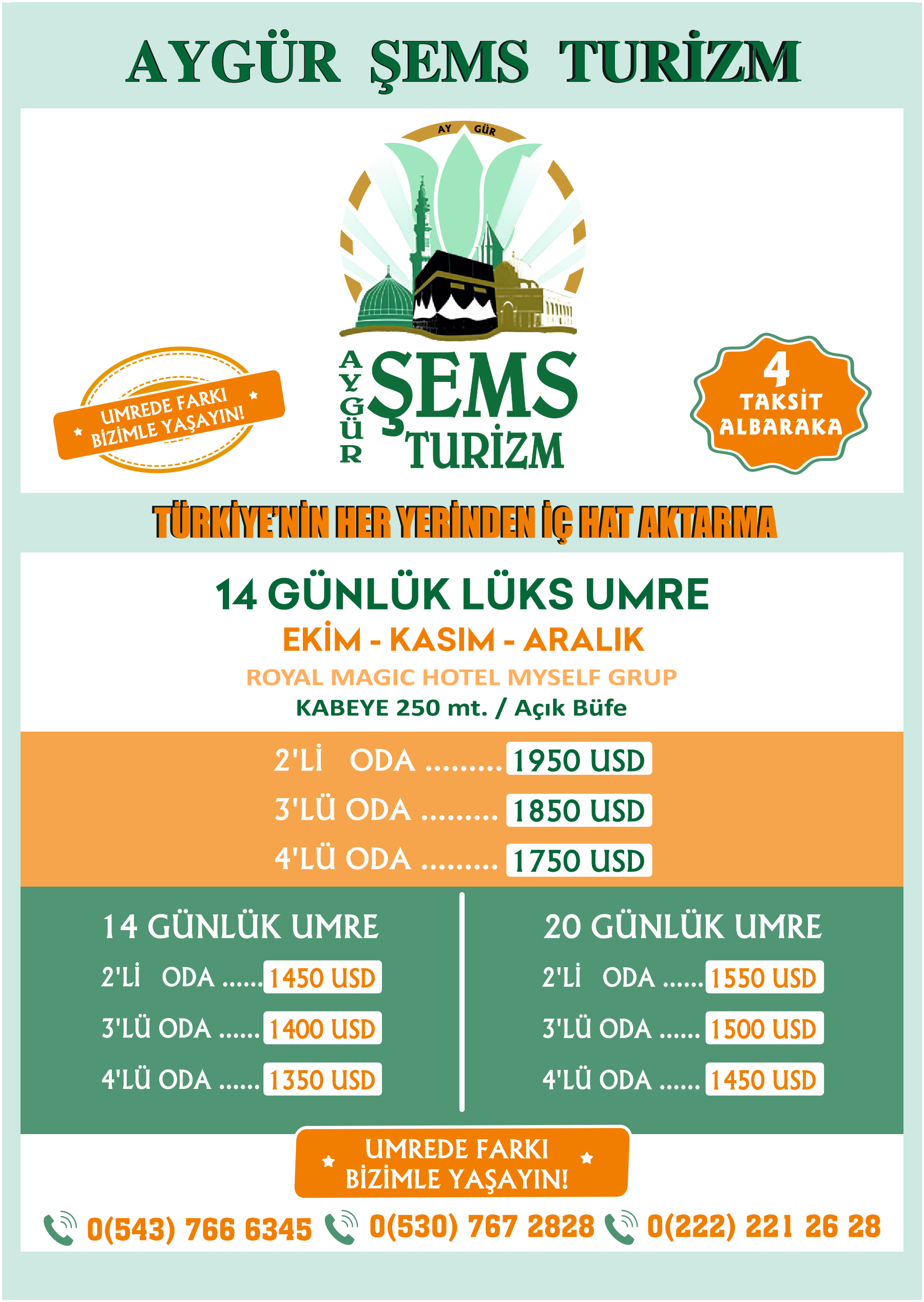 14 günlük lüks umre genel program broşürü
